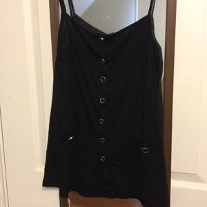 Juicy Couture Black button down pocketed tank
